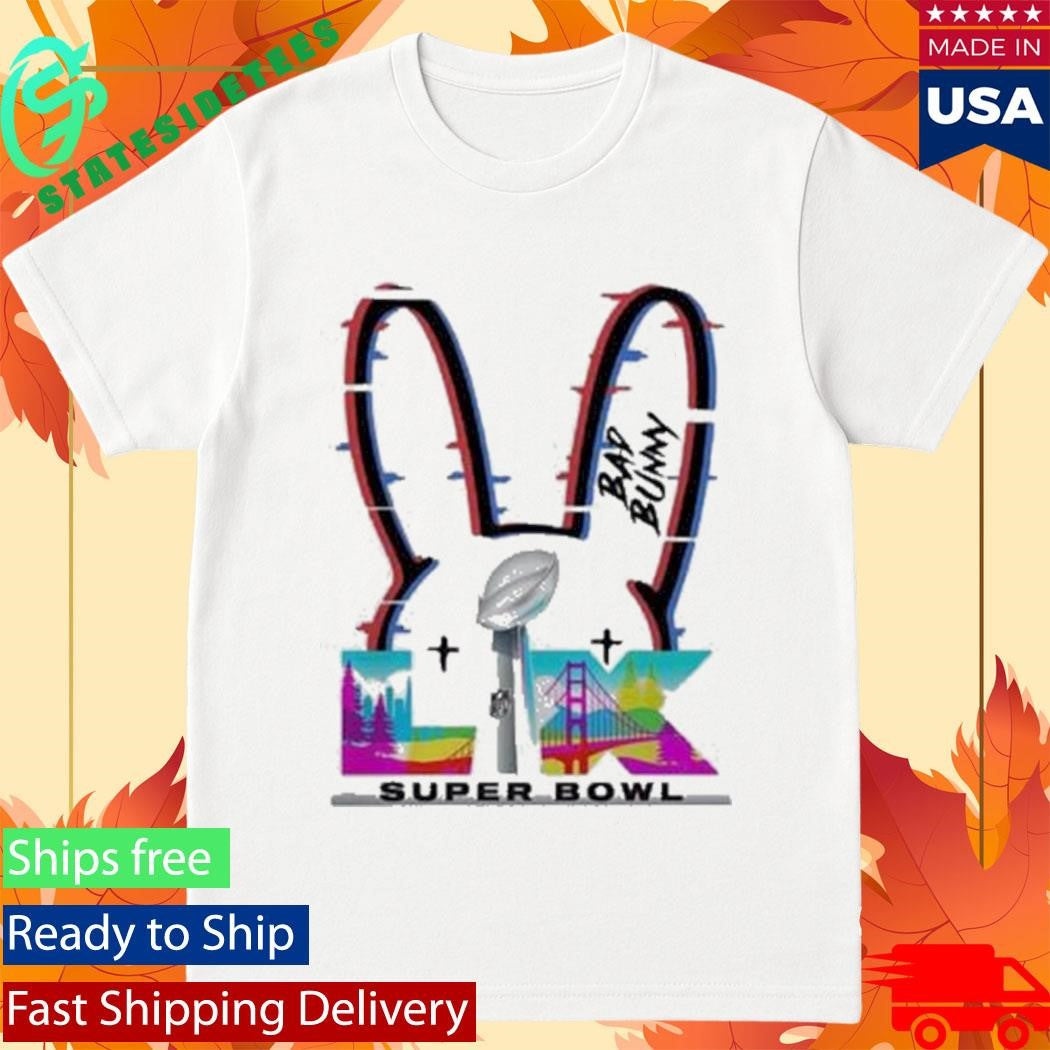 Bad Bunny X Super Bowl LX Official Logo Rainbow 2026 T-Shirt