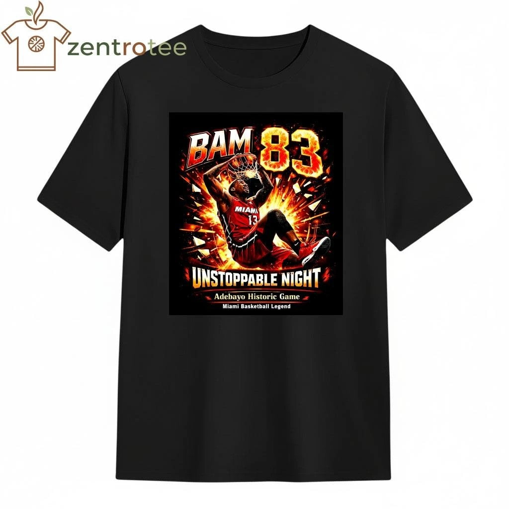 Bam Adebayo 83 Points Unstoppable Night T-Shirt – Miami Basketball Fan Tee