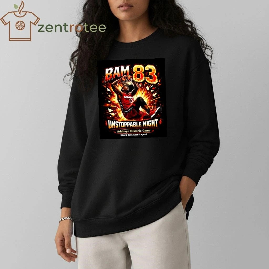 Bam Adebayo 83 Points Unstoppable Night T-Shirt – Miami Basketball Fan Tee