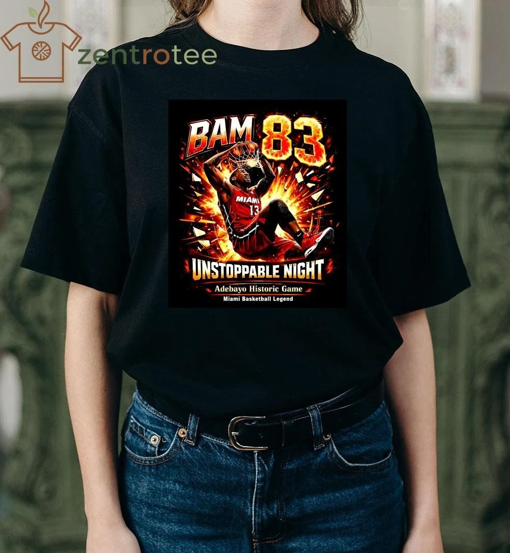 Bam Adebayo 83 Points Unstoppable Night T-Shirt – Miami Basketball Fan Tee