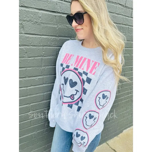 Be Mine Smiley Sleeve Sweatshirt