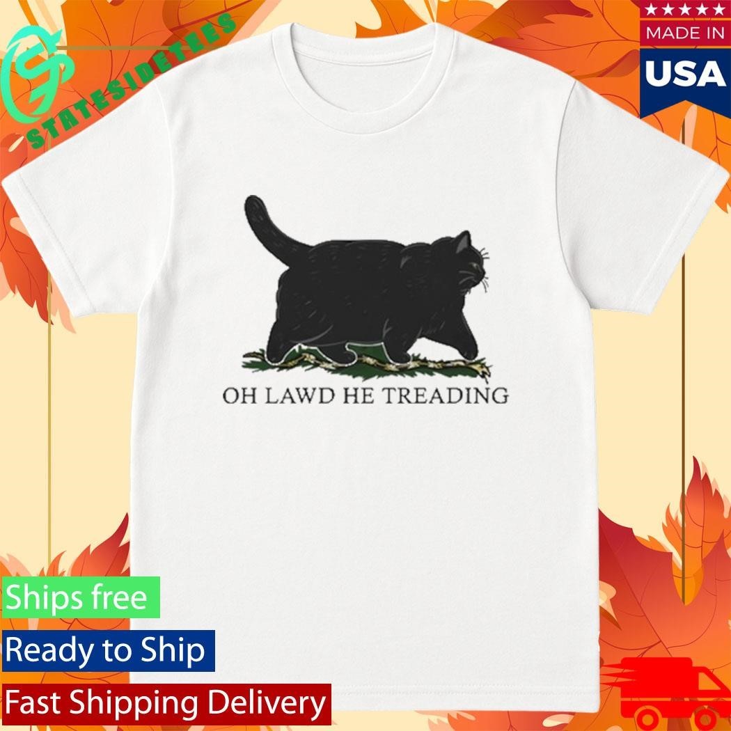 Black Cat Oh Lawd He Treading Vintage Shirt