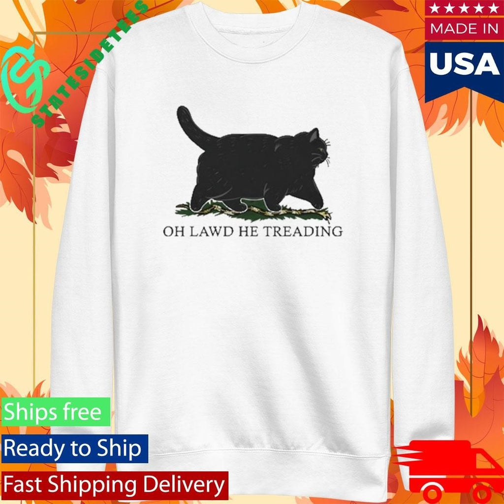 Black Cat Oh Lawd He Treading Vintage Shirt