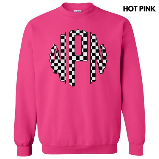 Black Checkered Monogram Sweatshirt 'NLB'