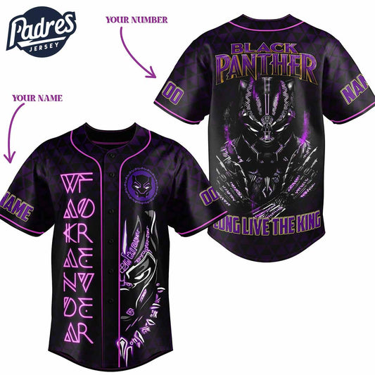 Black Panther Long Live The King Marvel Baseball Jersey - Padres Jersey Oasis: Elevate Your Baseball Style Game