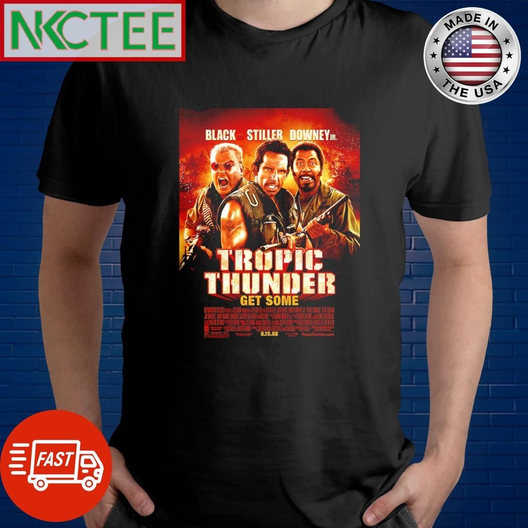Black Stiller Downey JR. Tropic Thunder get some shirt