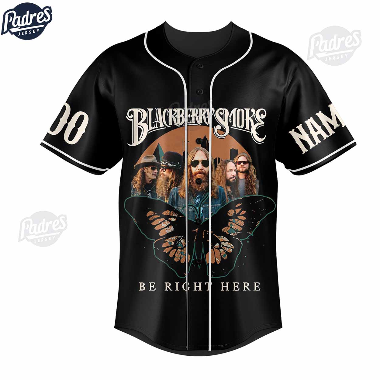 Blackberry Smoke Band Be Right Here Personalized Music Baseball Jersey Shirt - Padres Jersey Oasis: Elevate Your Baseball Style Game