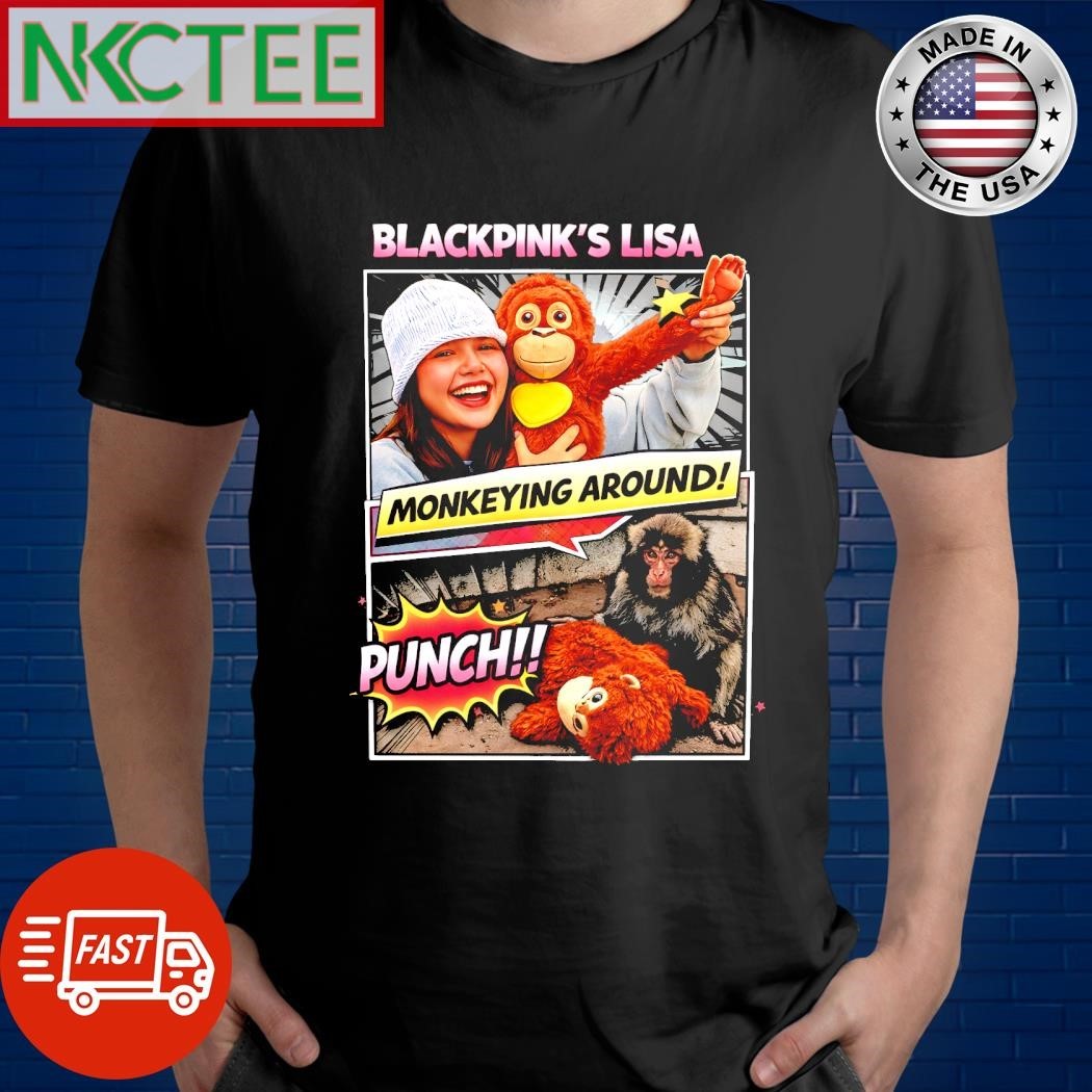 Blackpink Lisa Monkeying Around Punch Monkey Funny Graphic Tee