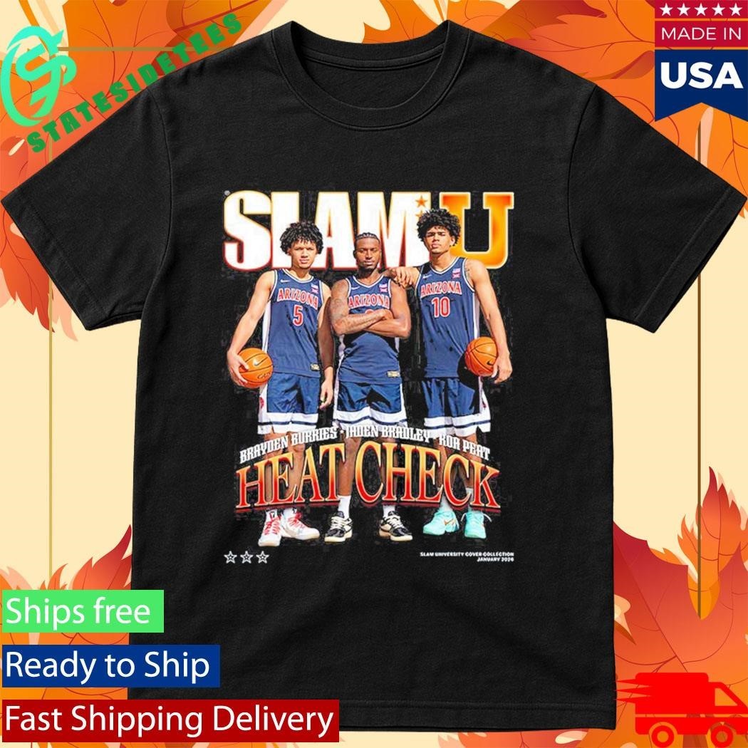 Brayden Burries Jaden Bradley And Koa Peat Arizona Wildcats NCAA Men’s Basketball 2026 Heat Check SLAMU Cover T-Shirt
