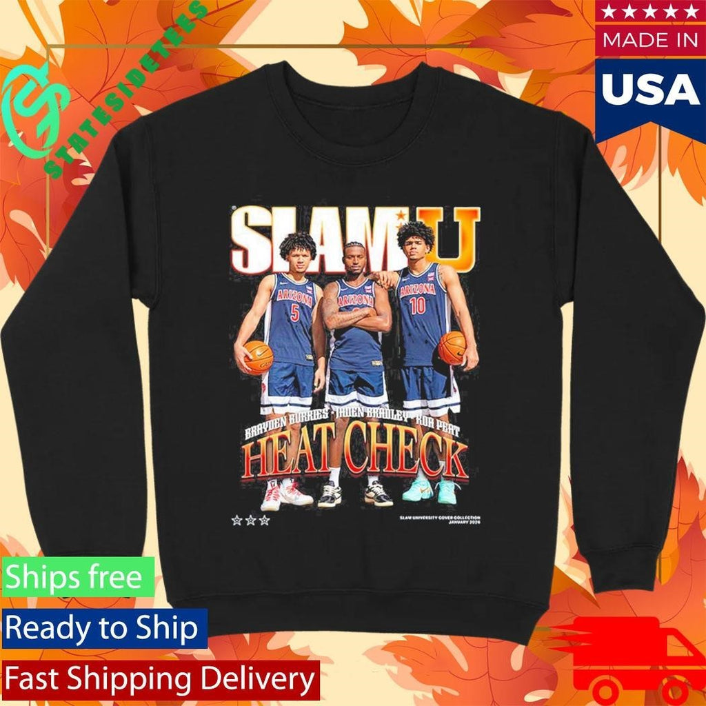 Brayden Burries Jaden Bradley And Koa Peat Arizona Wildcats NCAA Men’s Basketball 2026 Heat Check SLAMU Cover T-Shirt