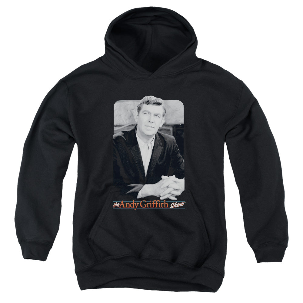 Andy Griffith Classic Andy Kids Youth Hoodie Black