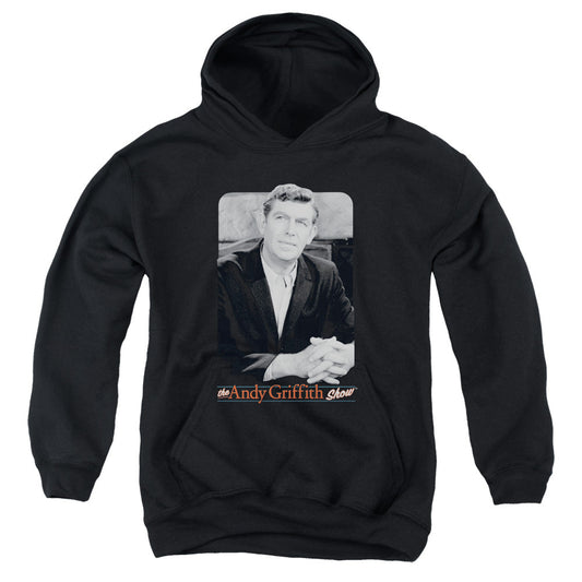 Andy Griffith Classic Andy Kids Youth Hoodie Black