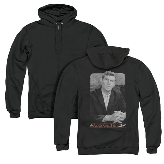 Andy Griffith Classic Andy Back Print Zipper Mens Hoodie Black