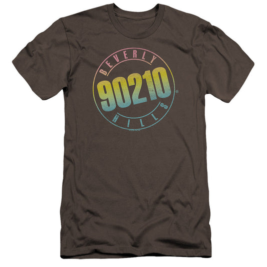 90210 Color Blend Logo Premium Bella Canvas Slim Fit Mens T Shirt Charcoal
