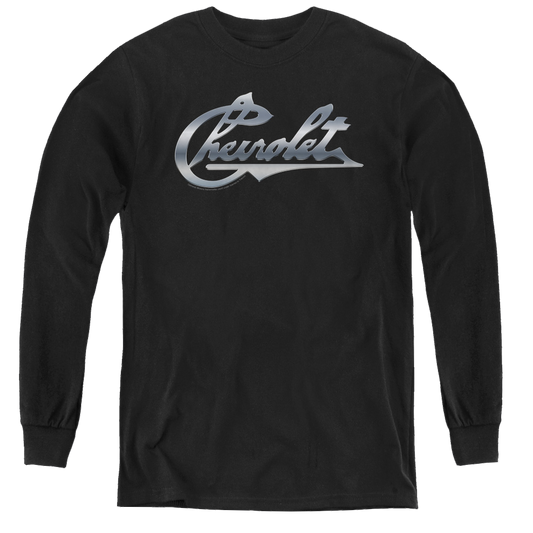 Chevrolet Chrome Vintage Chevy Bowtie - Youth Long Sleeve T-Shirt