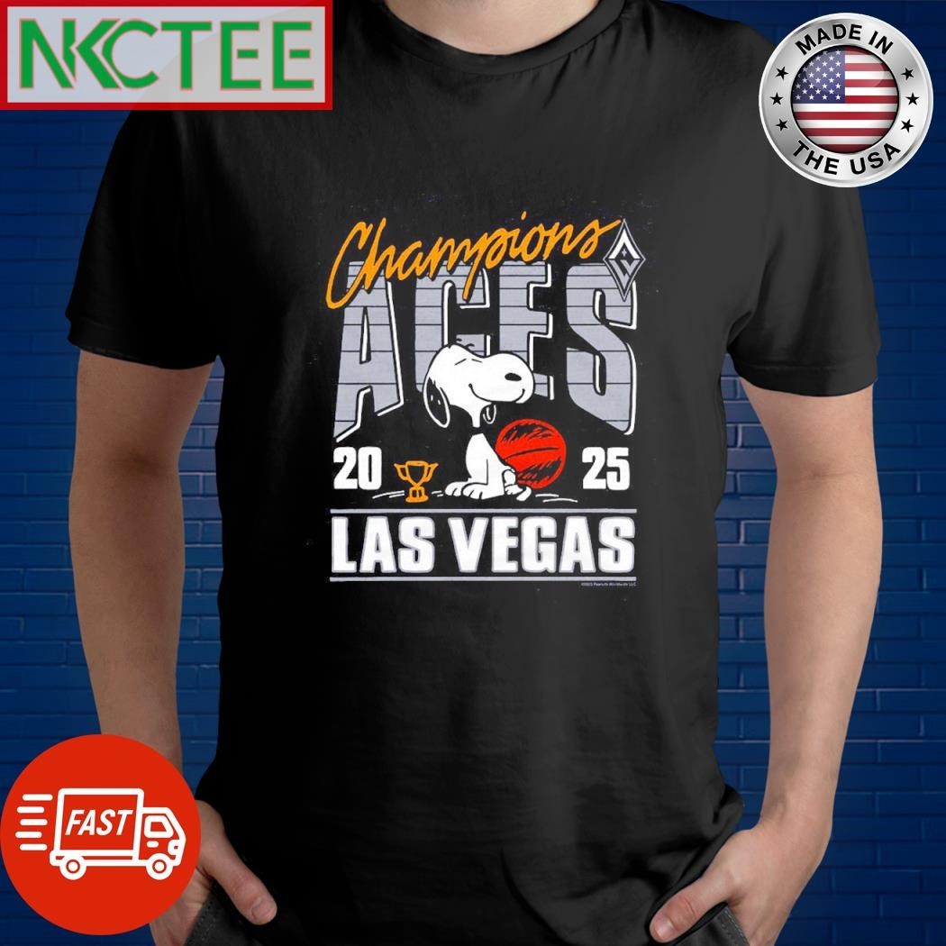 Champions Las Vegas Aces 2025 WNBA x Peanuts Snoopy basketball ball shirt
