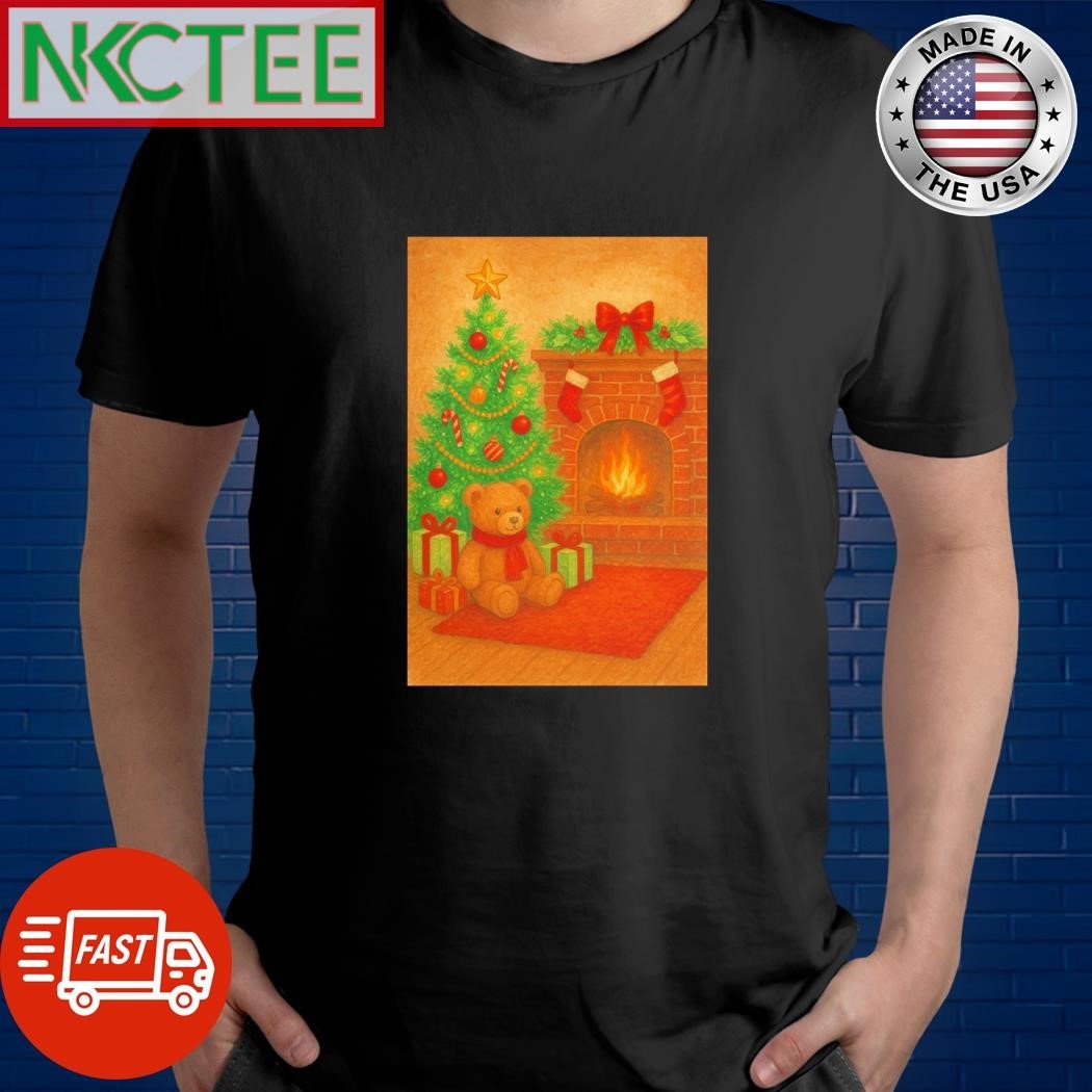 Christmas heater bear pine tree gifts paint shirt