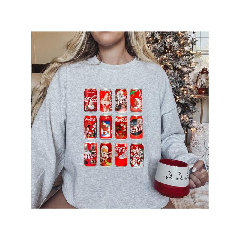 Classic Christmas Santa Coke Can Sweatshirt