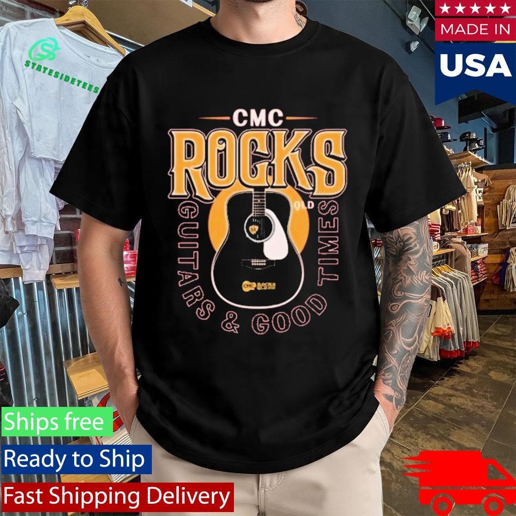 Cmc Rocks Guitar Silhouette Burgundy Shirt