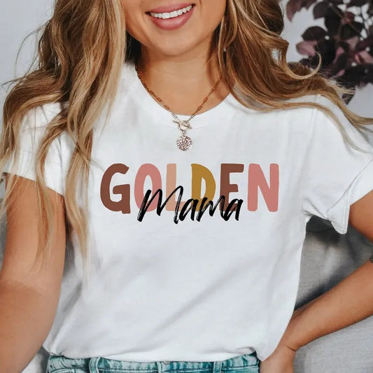 Cute Golden Mama Shirt, Golden Retriever Mom tee, Golden Retriever Tee, Golden Mom Shirt, Golden Mom Owner Gift, Golden Mama T-Shirt,graphic tee Top Womenswear