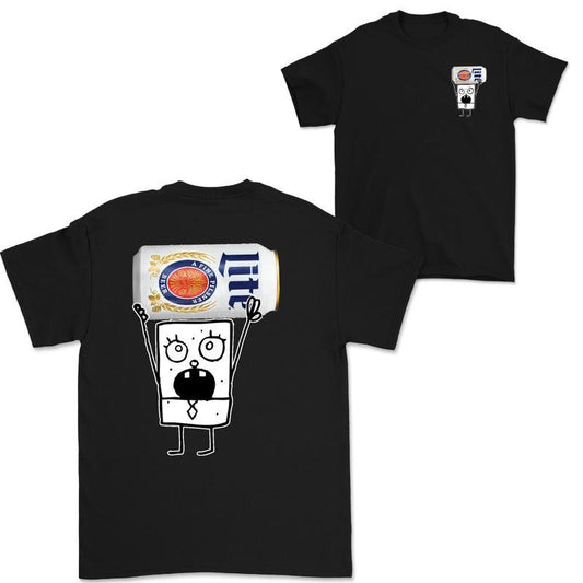 Doodlebob Miler Lite Essential 2 Sided T-Shirt, Funny Drinking T-Shirt, Miler Lite T-Shirt ,Graphic Tees Summer Shirts for Men, Women