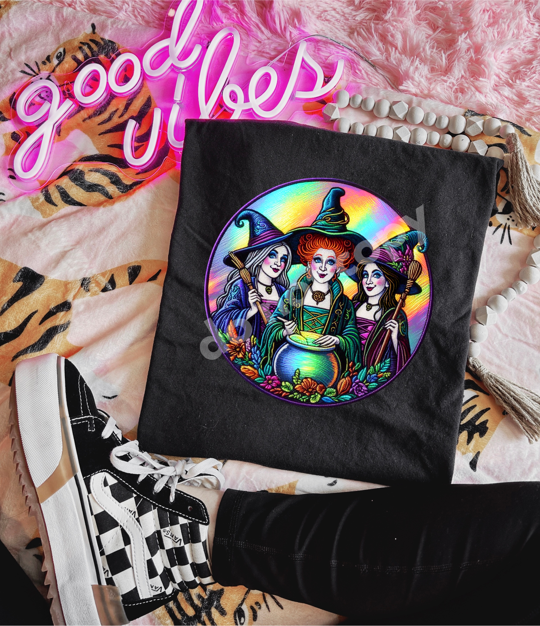 EMBROID WITCHES PUMPKIN TEE Hoodie, Sweatshirt | VibeTeeNation.com (Image 1)