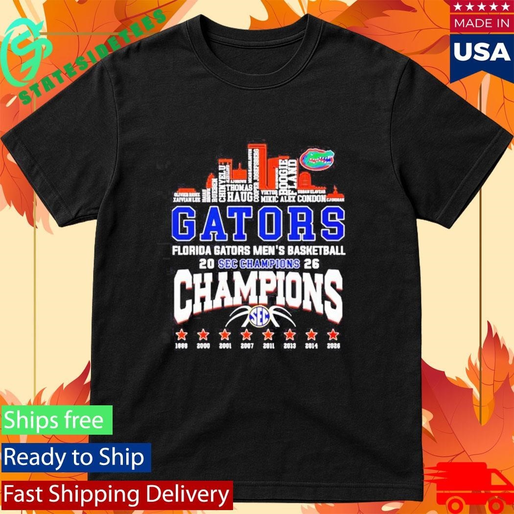 Florida Gators Men’s Basketball 2026 SEC Champions 8 Time city skyline Shirt