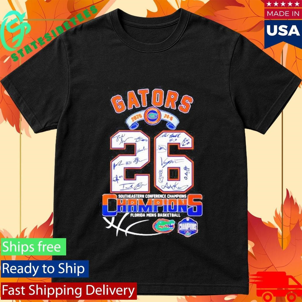 Florida Gators Men’s Basketball 26 SEC Champions signatures Shirt