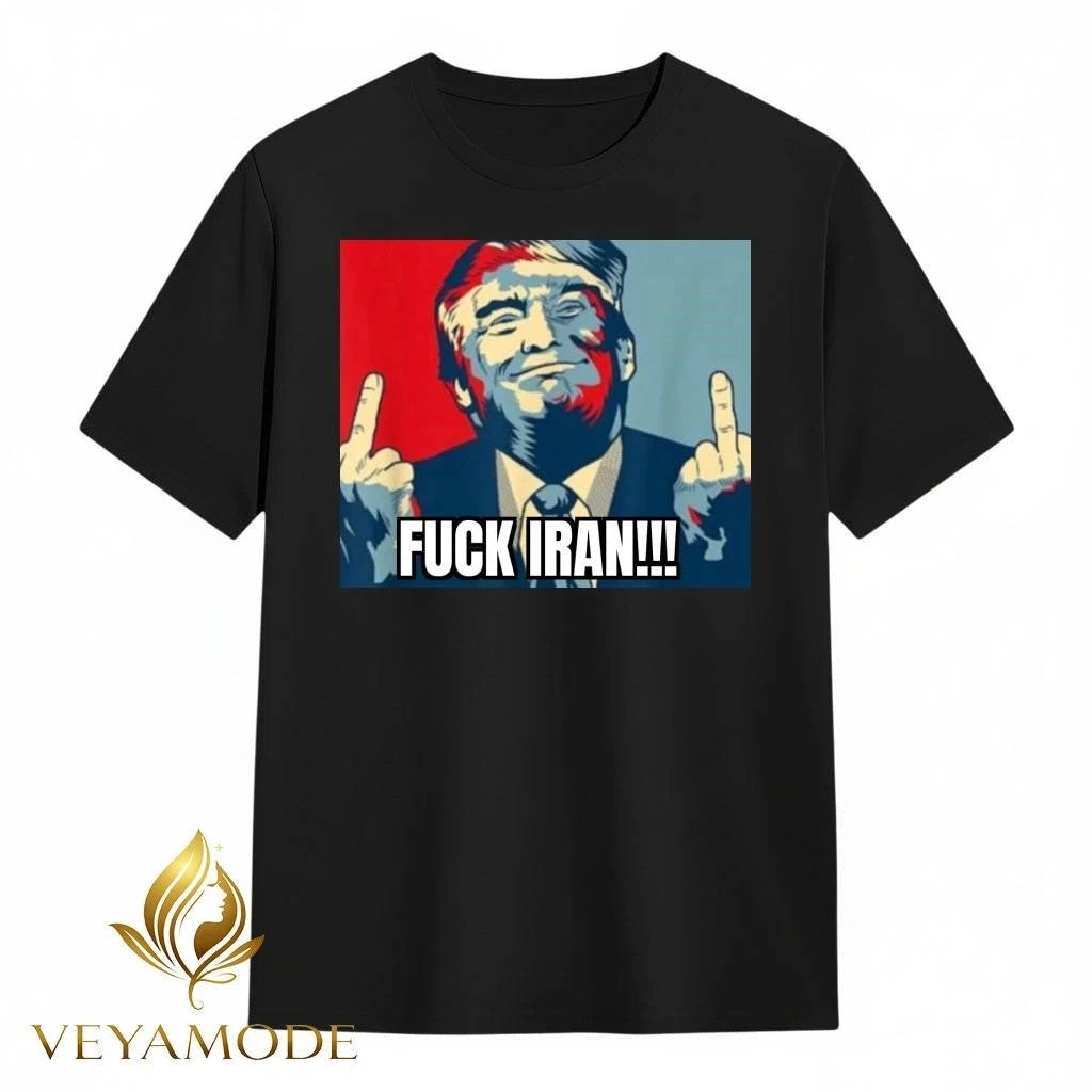 Fuck Iran Trump one finger tee