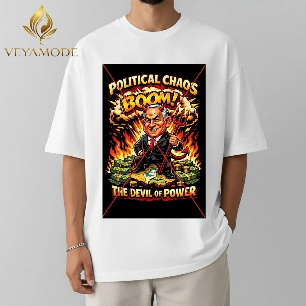 Funny Benjamin Netanyahu dead Devil Political chaos boom money shirt