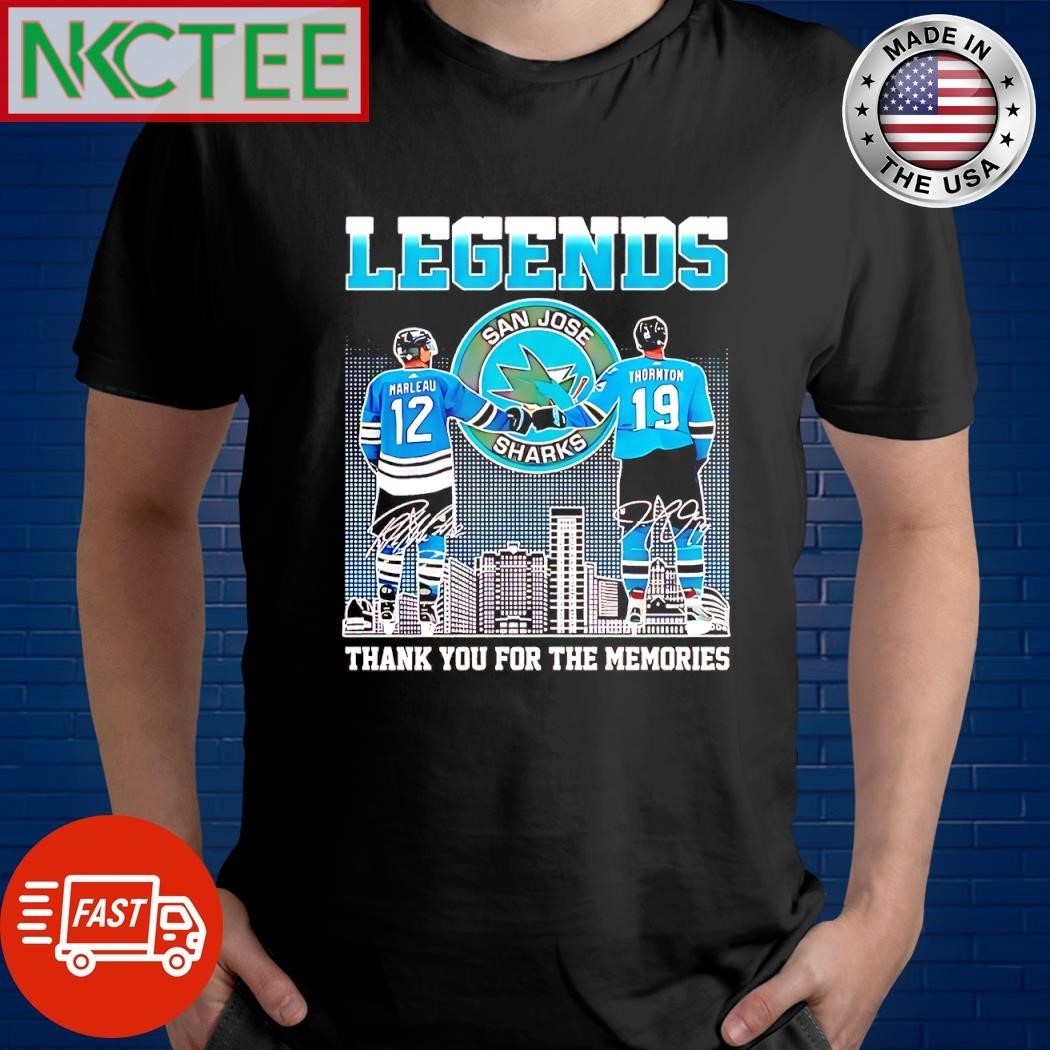 Funny Legends San Jose Sharks Patrick Marleau And Joe Thornton Legends Thank You For The Memories signature shirt