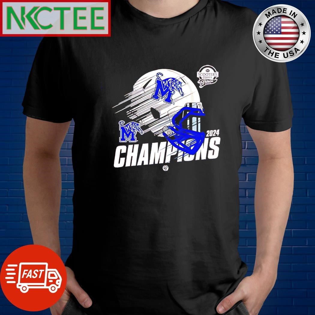 Funny Memphis Tigers Football Is The 2024 Scooter’s Coffee Frisco Bowl Champions NCAA helmet fly shirt