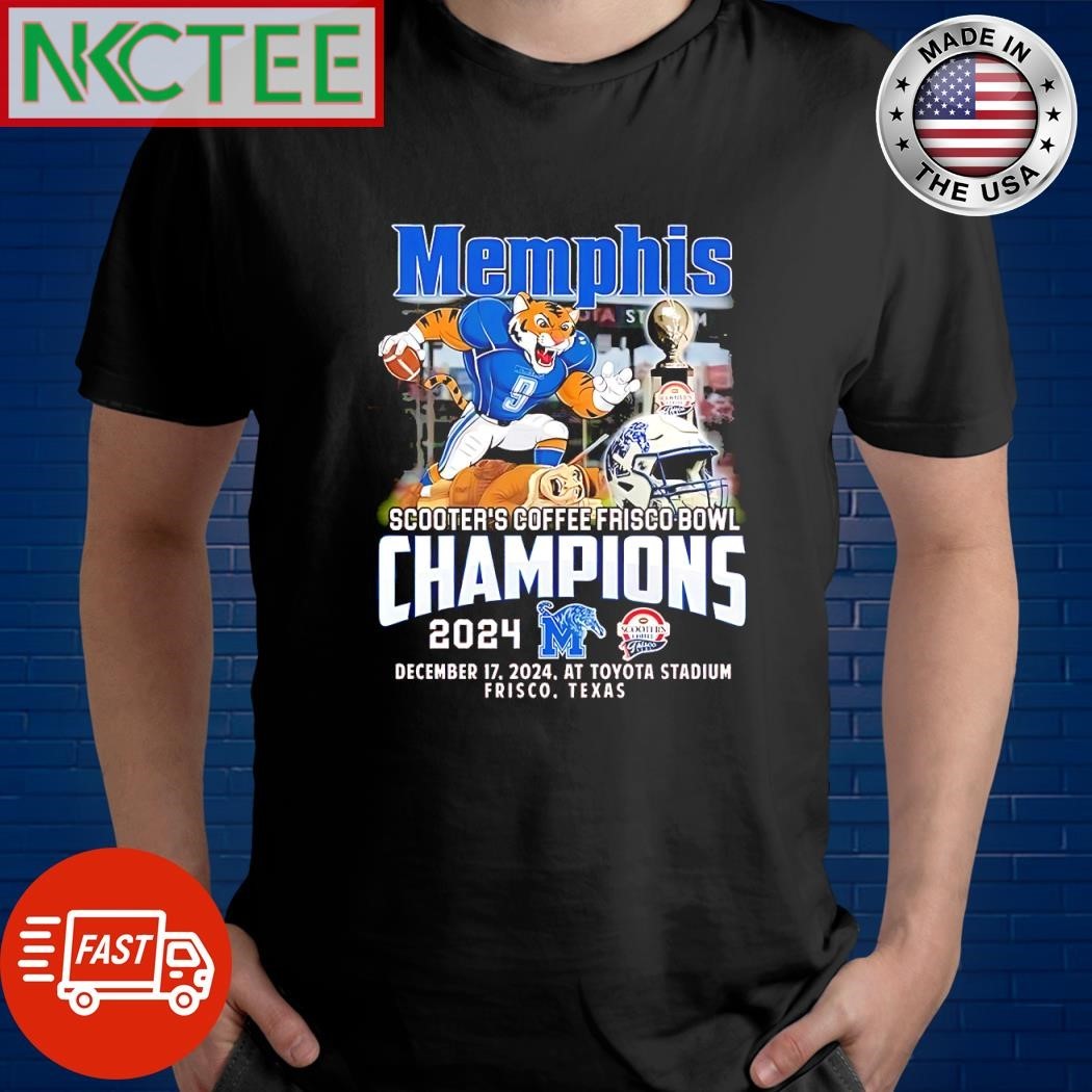 Funny Memphis Tigers Scooter’s Coffee Frisco Bowl Champions December 17 2024 shirt