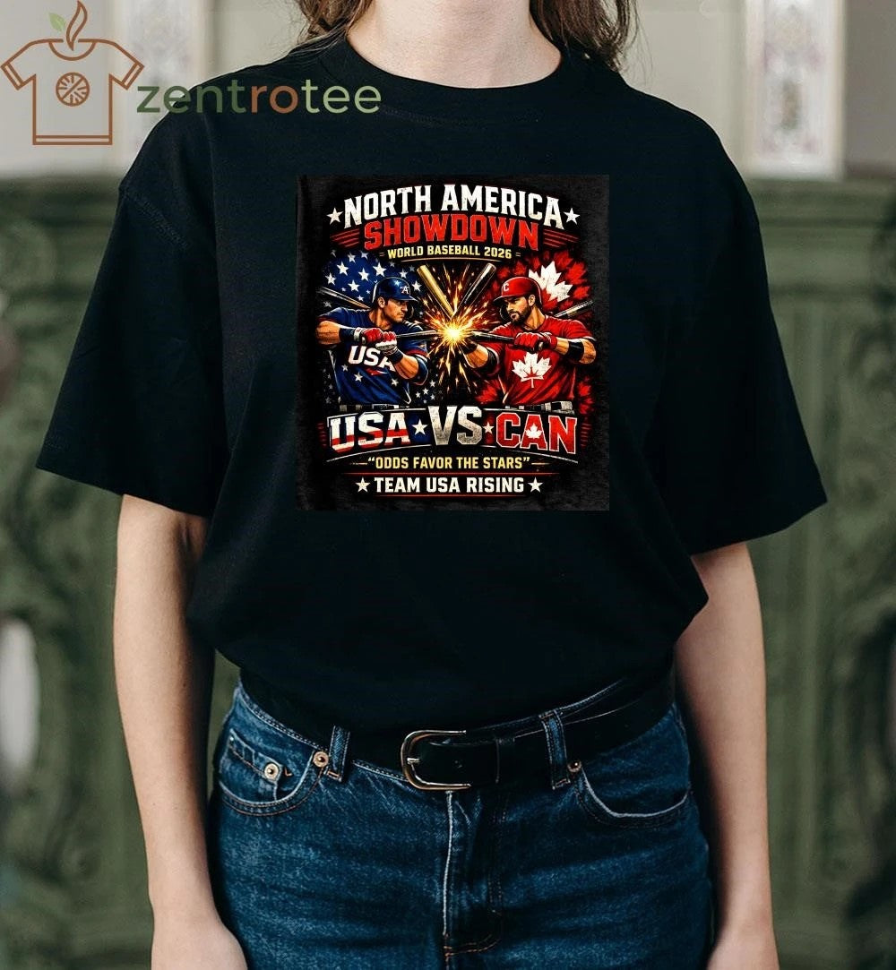 Funny Nkctees North America Showdown 2026 – USA vs Canada World Baseball Classic T-Shirt