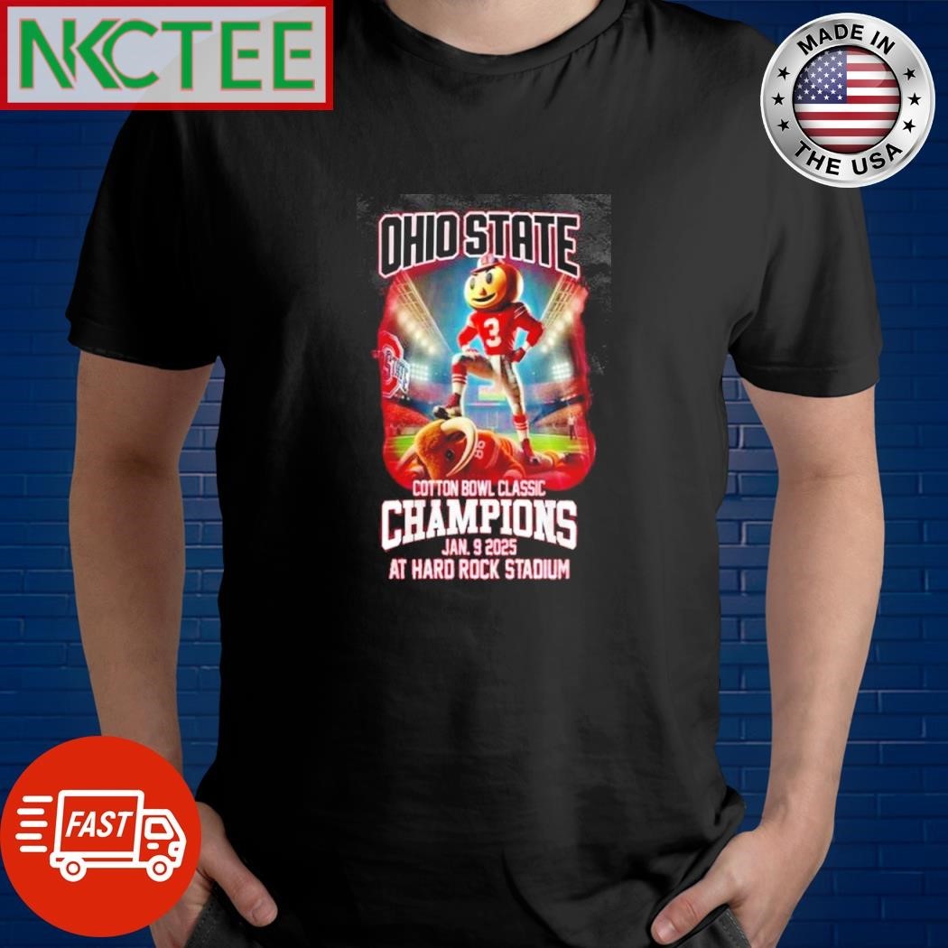 Funny Ohio State Buckeyes Football Cotton Bowl Classic Champions Jan 9 2025 at Hard Rock Stadium shirt