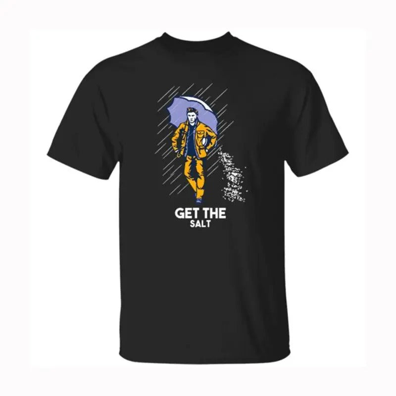 Get The Salt Dean Funny Supernatural T Shirt , Supernatural Dean T Shirt, Gift For Woman and Man Unisex T-Shirt Sweatshirt Hoodie Casual Collar