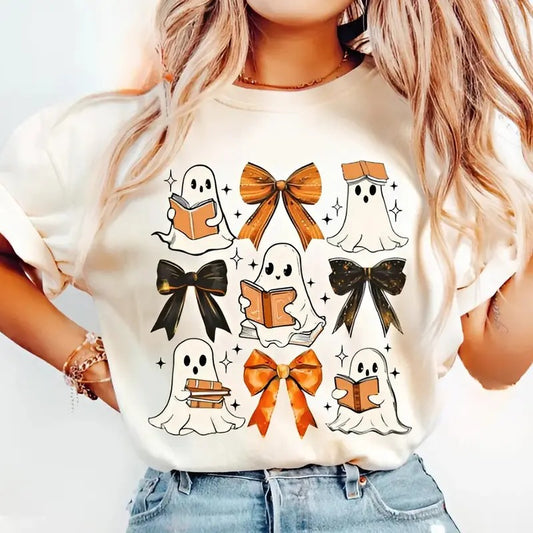 Ghost Reading T-shirt Sweatshirt Hoodie, Book Lover Shirt, Teacher Halloween Shirt