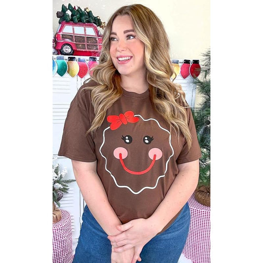 Gingerbread Girl Christmas Graphic T-Shirt