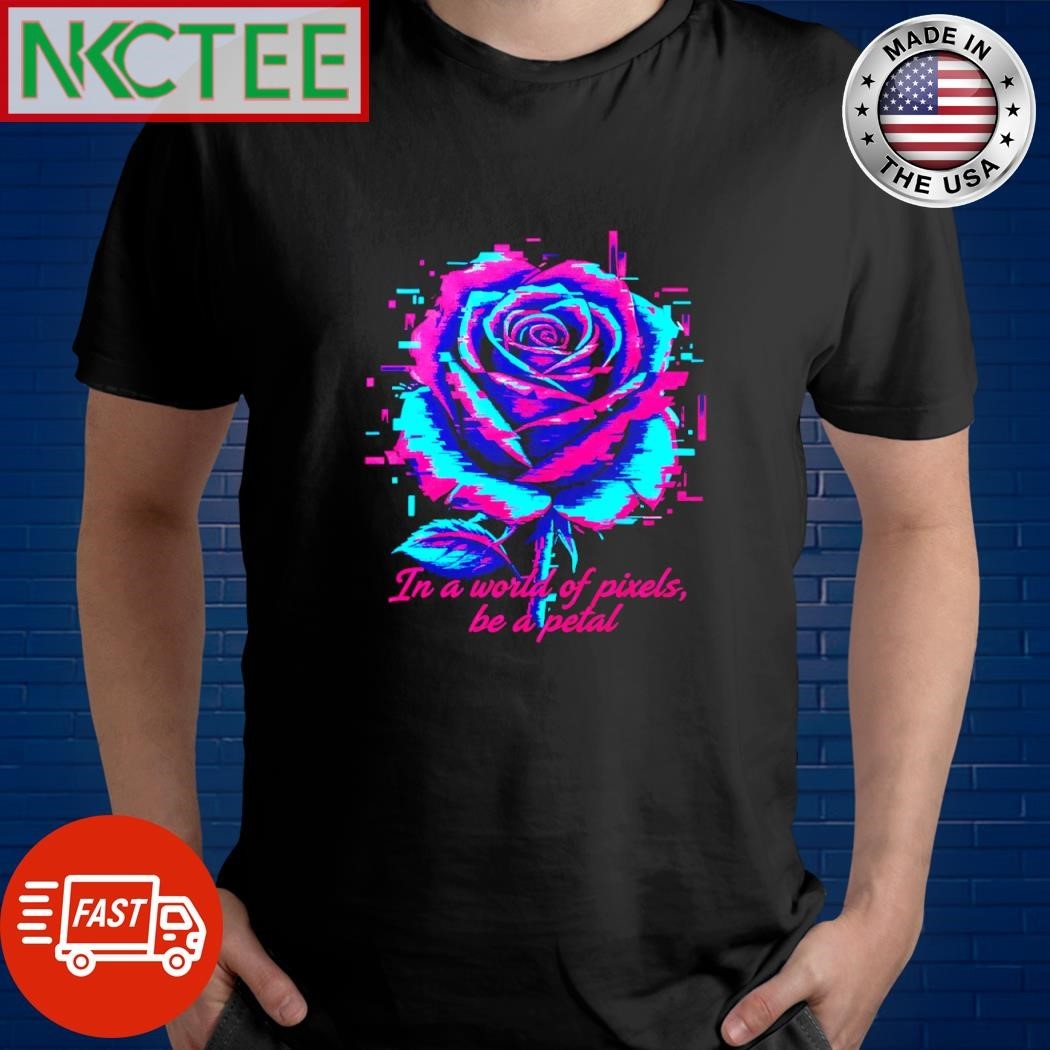 Glitch Rose T-Shirt for Men and Women – Unisex Streetwear Style, Rose Paint