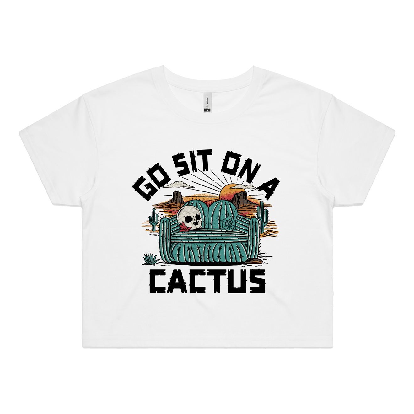 "Go Sit" Crop T-Shirt