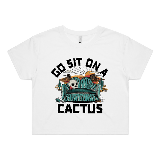 "Go Sit" Crop T-Shirt