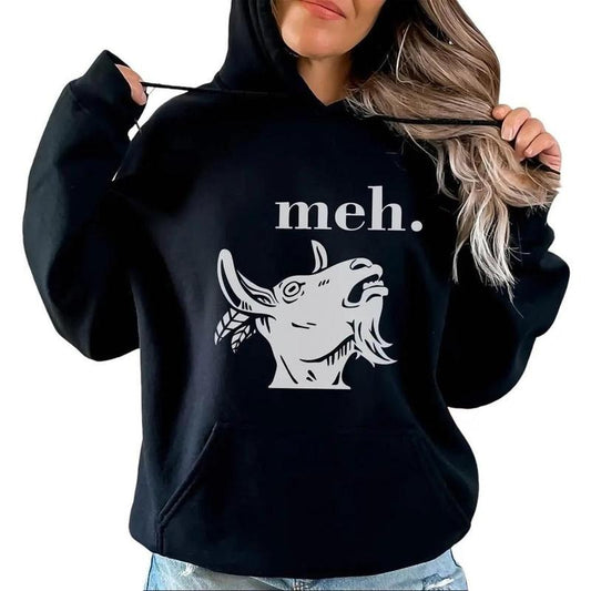 Goat Meh Funny  Hoodie Shirt, Gifts for Goat Lover Cute, Farmer Girl Tee, Farm Animal Sweatshirts, Funny Goat Gifts Unisex Cotton Womenswear