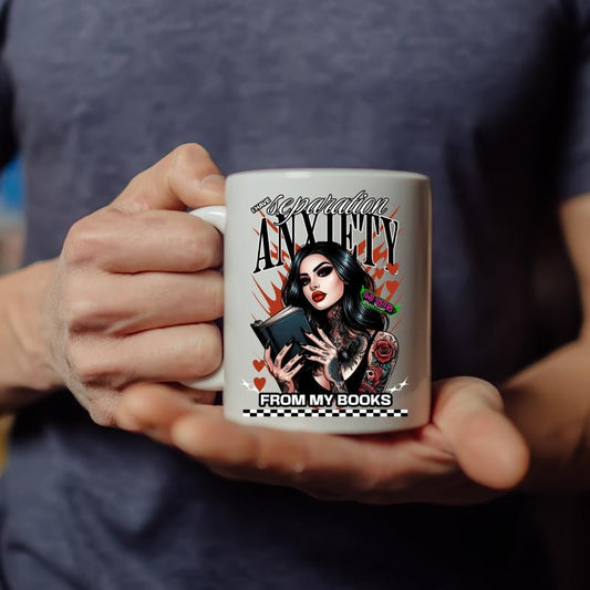Gothic Inspiration Mug 15oz - Ideal for Book Lovers, Halloween Decor, Cozy Vibes, Gift for Readers, Unique Art Coffee Cup