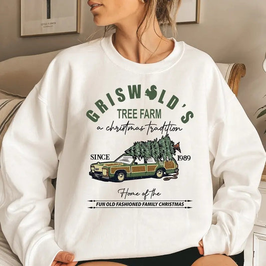 Griswold's Tree Farm Since 1989 Sweatshirt, Christmas 2024 Shirt, Christmas Gift, Women's Christmas Shirt, Christmas Sweatshirt, Christmas Family Cotton Crewneck
