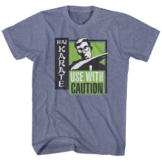 Hai Karate Mens S/S T-Shirt - Green Chop - Heather Vintage Blue Heather