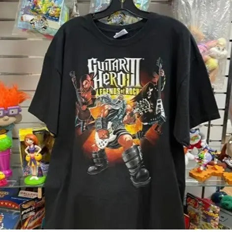 HOLD - Mens Hanes Guitar Hero III T-Shirt Menswear Top