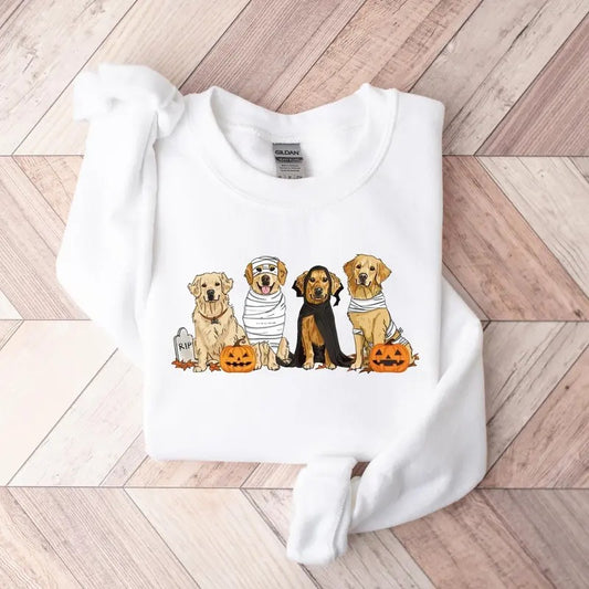 Halloween Dog Sweatshirt, Golden Retriever Ghost Dogs sweatshirt, Halloween Sweatshirt, Halloween Sweater, Ghost Sweatshirt, Ghost Dog Shirt