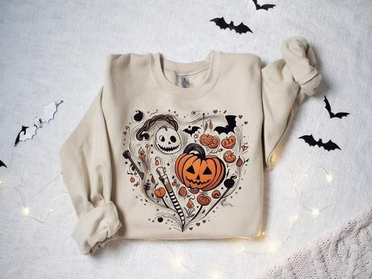 Halloween Doodles Hearth Shirt Gift For Halloween Moms, Cute Halloween Tshirt, Halloween Sweatshirt, Pumpkin Sweatshirt, Halloween Witch Tee