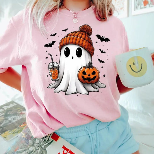 Halloween Ghost Shirt  Cute Ghost Shirt  Womens Halloween Shirt  Cute Fall Shirt  Spooky Season Shirt Gift For Halloween Gift For Her Classic Cotton Shirt