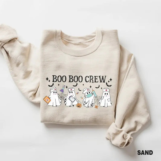 Halloween Nurse Sweatshirt - Boo Boo Crew, Nurse Gift for Women, Spooky Season Shirt, Halloween Sweatshirt Hoodie Cotton, Halloween Gift